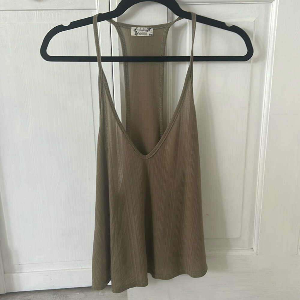 Intimately by Free People Racerback Tank in Olive Green